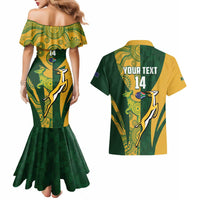 South Africa Australia Rugby Custom Couples Matching Mermaid Dress and Hawaiian Shirt Springboks Wallabies Together - Wonder Print Shop