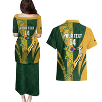 South Africa Australia Rugby Custom Couples Matching Puletasi and Hawaiian Shirt Springboks Wallabies Together - Wonder Print Shop