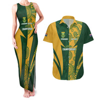 South Africa Australia Rugby Custom Couples Matching Tank Maxi Dress and Hawaiian Shirt Springboks Wallabies Together - Wonder Print Shop