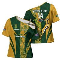 South Africa Australia Rugby Custom Cross Shoulder Shirt Springboks Wallabies Together - Wonder Print Shop