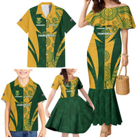 South Africa Australia Rugby Custom Family Matching Mermaid Dress and Hawaiian Shirt Springboks Wallabies Together - Wonder Print Shop