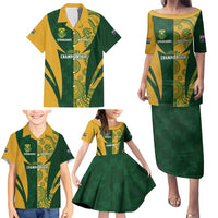 South Africa Australia Rugby Custom Family Matching Puletasi and Hawaiian Shirt Springboks Wallabies Together - Wonder Print Shop