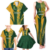South Africa Australia Rugby Custom Family Matching Tank Maxi Dress and Hawaiian Shirt Springboks Wallabies Together - Wonder Print Shop