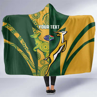 South Africa Australia Rugby Custom Hooded Blanket Springboks Wallabies Together - Wonder Print Shop