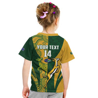 South Africa Australia Rugby Custom Kid T Shirt Springboks Wallabies Together - Wonder Print Shop