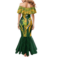 South Africa Australia Rugby Custom Mermaid Dress Springboks Wallabies Together - Wonder Print Shop