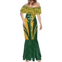 South Africa Australia Rugby Custom Mermaid Dress Springboks Wallabies Together - Wonder Print Shop