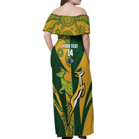 South Africa Australia Rugby Custom Off Shoulder Maxi Dress Springboks Wallabies Together - Wonder Print Shop