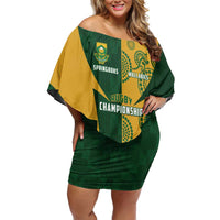 South Africa Australia Rugby Custom Off Shoulder Short Dress Springboks Wallabies Together - Wonder Print Shop