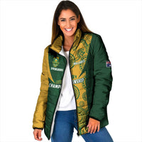 South Africa Australia Rugby Custom Padded Jacket Springboks Wallabies Together - Wonder Print Shop