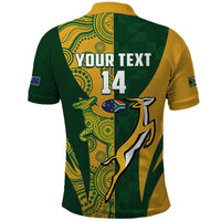 South Africa Australia Rugby Custom Polo Shirt Springboks Wallabies Together - Wonder Print Shop