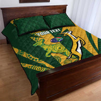 South Africa Australia Rugby Custom Quilt Bed Set Springboks Wallabies Together - Wonder Print Shop