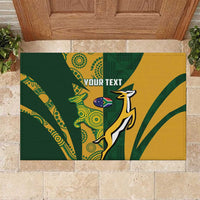 South Africa Australia Rugby Custom Rubber Doormat Springboks Wallabies Together - Wonder Print Shop