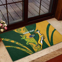 South Africa Australia Rugby Custom Rubber Doormat Springboks Wallabies Together - Wonder Print Shop