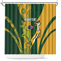 South Africa Australia Rugby Custom Shower Curtain Springboks Wallabies Together - Wonder Print Shop