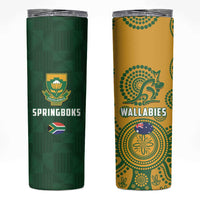 South Africa Australia Rugby Skinny Tumbler Springboks Wallabies Together - Wonder Print Shop