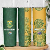South Africa Australia Rugby Skinny Tumbler Springboks Wallabies Together - Wonder Print Shop