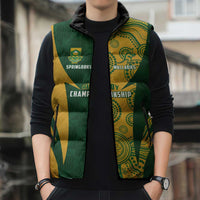 South Africa Australia Rugby Custom Sleeveless Puffer Jacket Springboks Wallabies Together - Wonder Print Shop