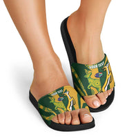 South Africa Australia Rugby Custom Slide Sandals Springboks Wallabies Together - Wonder Print Shop