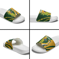 South Africa Australia Rugby Custom Slide Sandals Springboks Wallabies Together - Wonder Print Shop