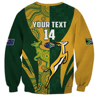 South Africa Australia Rugby Custom Sweatshirt Springboks Wallabies Together - Wonder Print Shop