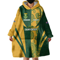 South Africa Australia Rugby Custom Wearable Blanket Hoodie Springboks Wallabies Together - Wonder Print Shop