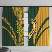 South Africa Australia Rugby Custom Window Curtain Springboks Wallabies Together - Wonder Print Shop