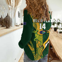 South Africa Australia Rugby Custom Women Casual Shirt Springboks Wallabies Together - Wonder Print Shop