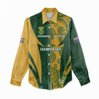 South Africa Australia Rugby Custom Women Casual Shirt Springboks Wallabies Together - Wonder Print Shop
