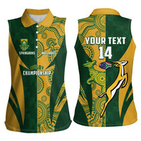 South Africa Australia Rugby Custom Women Sleeveless Polo Shirt Springboks Wallabies Together - Wonder Print Shop