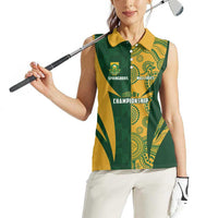 South Africa Australia Rugby Custom Women Sleeveless Polo Shirt Springboks Wallabies Together - Wonder Print Shop