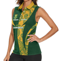 South Africa Australia Rugby Custom Women Sleeveless Polo Shirt Springboks Wallabies Together - Wonder Print Shop
