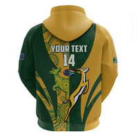 South Africa Australia Rugby Custom Zip Hoodie Springboks Wallabies Together - Wonder Print Shop