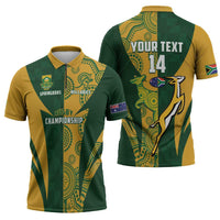 South Africa Australia Rugby Custom Zipper Polo Shirt Springboks Wallabies Together - Wonder Print Shop
