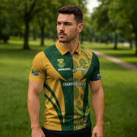 South Africa Australia Rugby Custom Zipper Polo Shirt Springboks Wallabies Together - Wonder Print Shop