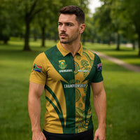 South Africa Australia Rugby Custom Zipper Polo Shirt Springboks Wallabies Together - Wonder Print Shop
