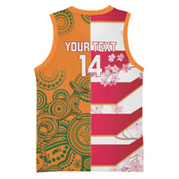 Australia and Japan Rugby Custom Basketball Jersey Wallabies Brave Blossoms Together