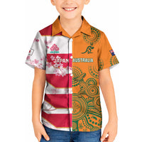 Australia and Japan Rugby Custom Kid Hawaiian Shirt Wallabies Brave Blossoms Together