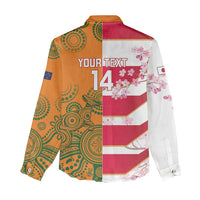 Australia and Japan Rugby Custom Women Casual Shirt Wallabies Brave Blossoms Together