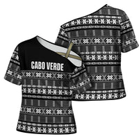 Pano De Terra Motifs Cabo Verde Cross Shoulder Shirt Black Color