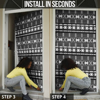 Pano De Terra Motifs Cabo Verde Door Cover Black Color