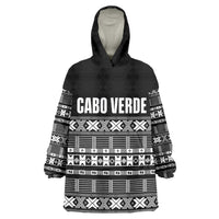 Pano De Terra Motifs Cabo Verde Kid Wearable Blanket Hoodie Black Color