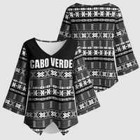 Pano De Terra Motifs Cabo Verde Kimono Sleeve Blouse Black Color
