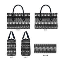 Pano De Terra Motifs Cabo Verde Leather Bag Black Color