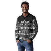 Pano De Terra Motifs Cabo Verde Long Sleeve Polo Shirt Black Color
