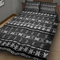 Pano De Terra Motifs Cabo Verde Quilt Bed Set Black Color