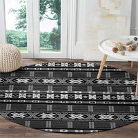 Pano De Terra Motifs Cabo Verde Round Carpet Black Color