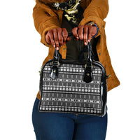 Pano De Terra Motifs Cabo Verde Shoulder Handbag Black Color