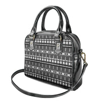 Pano De Terra Motifs Cabo Verde Shoulder Handbag Black Color