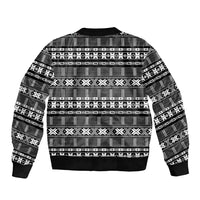 Pano De Terra Motifs Cabo Verde Sleeve Zip Bomber Jacket Black Color